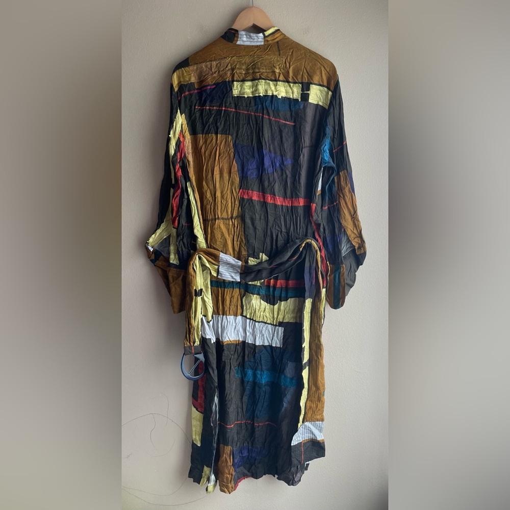 New ZARA Women Multi Colored Maxi Boho Dress Size XL - Picture 9 of 14